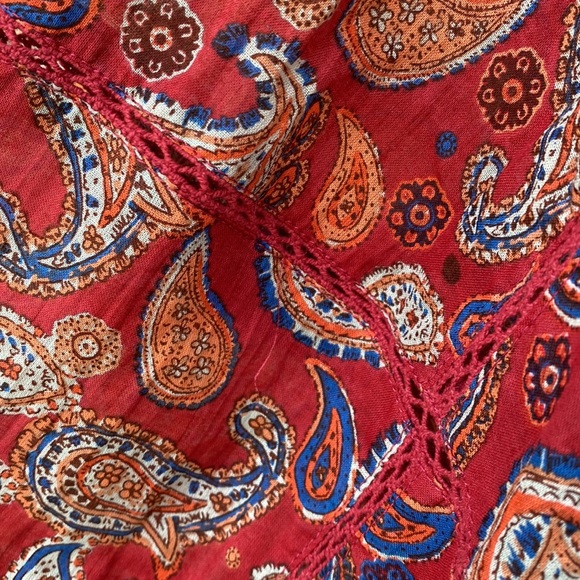 Free People, Women’s Size XL, Sundown Paisley Bodysuit, Maroon Vintage Combo - Picture 5 of 8